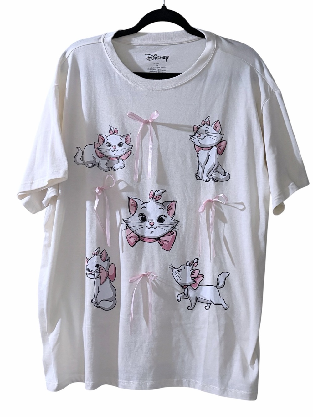 NWOT Disney Freeze Aristocats Marie Graphic Bow Detail Tee 2X